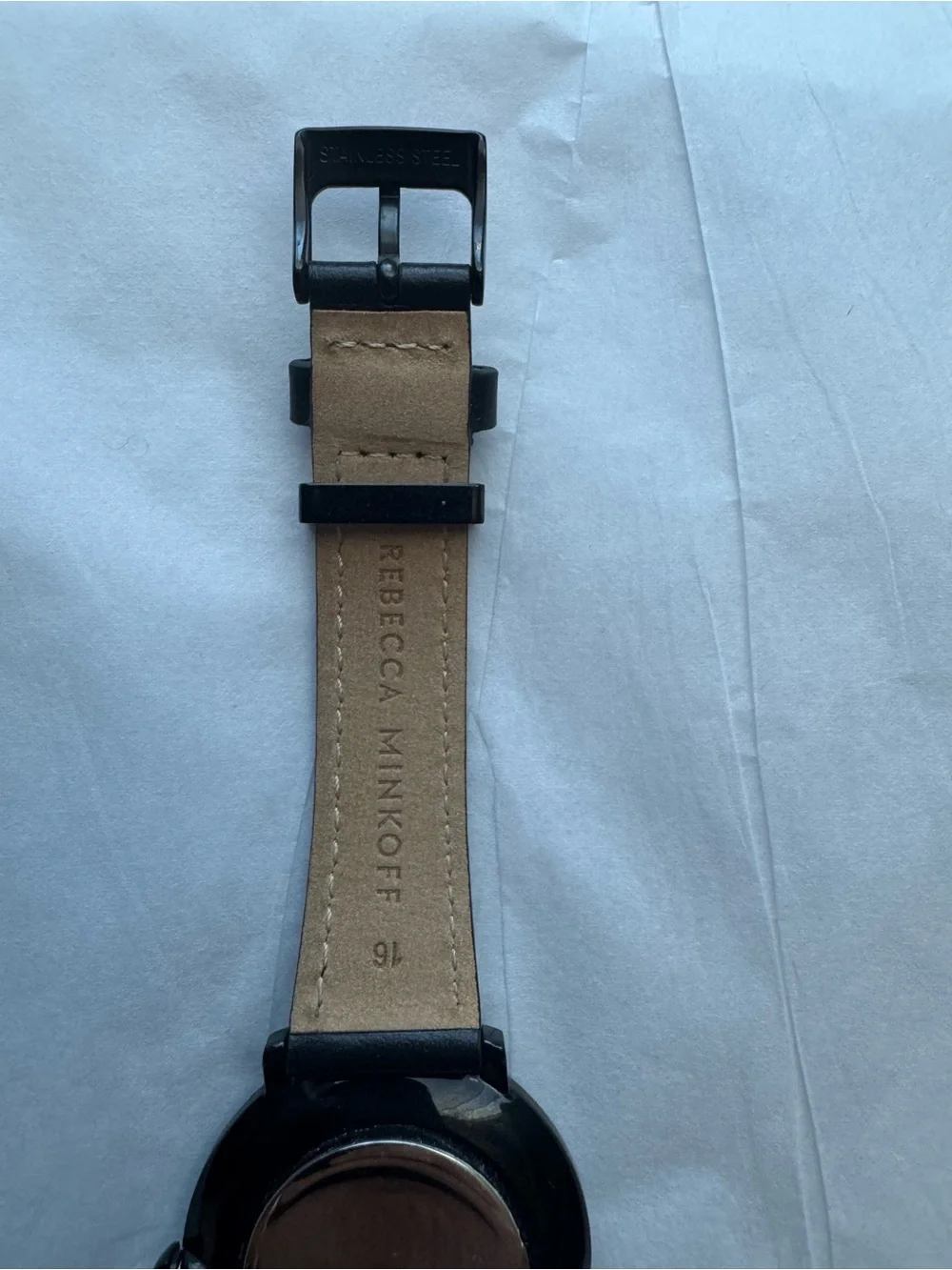 Rebecca Minkoff Black Leather & Black Dial Watch